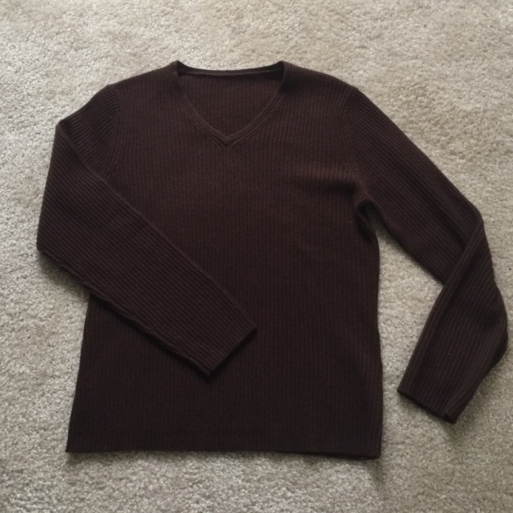 100% cashmere chocolate brown sweater